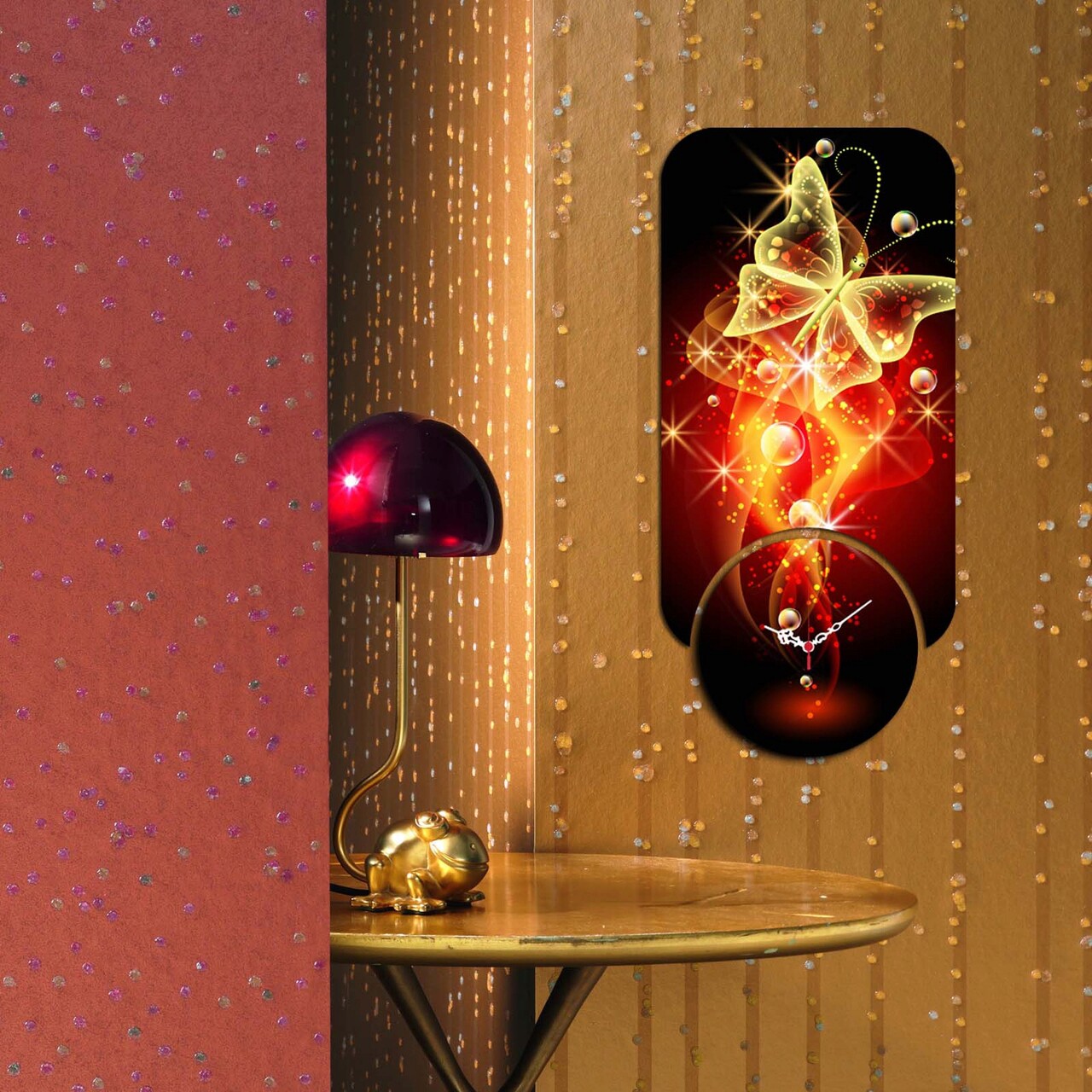 Ceas de perete, YMS-70, Dimensiune: 68 x 32 cm, Multicolor - imagine 3